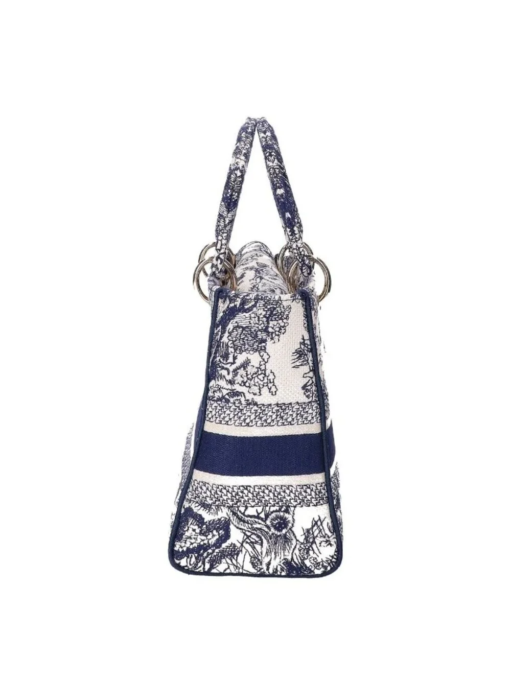 Dior Lady D-lite Medium Toile de Jouy Embroidery 2-Way Shoulder Bag